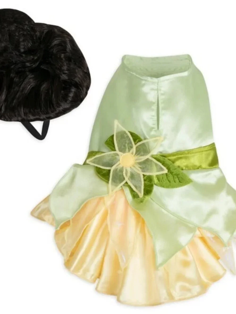 Disney Tails A Pet Collection Princess Tiana Pet Costume M 2-Pieces Dress & Wig